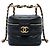 Piccolo Vanity Case Chanel in vitello trapuntato nero con catena e barra