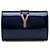 Autre Marque Clutch da sera Saint Laurent Blue Edition Soi Patent Chyc Ligne Blu scuro