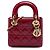 Dior Red Mini Patent Cannage Lady Dior Roja Burdeos