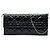 Clutch Dior Cannage in vernice nera con catena Nero