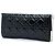 Clutch Dior Cannage in vernice nera con catena Nero - vista 2