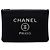 Clutch Chanel Deauville O Case Large in feltro di lana nero