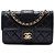 Chanel Black Small Quilted Lambskin Elegant CC Flap Wallet on Chain Preto