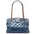 Borsa a tracolla Chanel Reissue 2.55 in pelle di vitello invecchiata matelassé blu