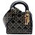 Dior Mini Lady Dior Supple en cuir verni noir avec clous Cannage