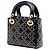 Dior Mini Lady Dior Supple en cuir verni noir avec clous Cannage - vue 2