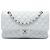 Chanel White Medium Classic Caviar Double Flap Branco