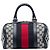 Bolsa Boston Gucci Joy Small em tela GG bege e Web