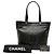 Borsa Tote Chanel CC Perforata in Nappa Nera Nero - vista 8