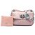 Borsa a tracolla Miu Miu in nappa matelassé rosa con catena di cristalli - vista 7