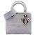 Dior Gray Medium Embroidered Canvas Cannage Lady D Lite Marrone