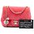 Chanel Pink Mini Square Classic Velvet Pearl Crush Single Flap Rosa - vista 7