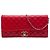 Chanel Red Classic Lambskin East West Wallet on Chain Rot