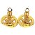 Orecchini a clip rotondi placcati oro Chanel Gold CC D'oro - vista 3