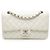 Chanel White Medium Classic Caviar Double Flap Bianco Bianco sporco