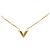 Louis Vuitton Gold Plated Essential V Halskette Gold Golden