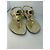 Gucci Metallic Leder Thong Sandalen Golden - Ansicht 4