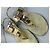 Gucci Metallic Leder Thong Sandalen Golden - Ansicht 5