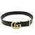GUCCI DOUBLE G SPITZEN-GÜRTEL 524105 T90 SCHWARZES LEDER BELT