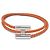 Hermès NEUES HERMES TOURNIS ARMBAND H068406FP PALLADIUM ORANGES FLECHTLEDER BANGLE