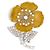 VINTAGE BROCHE BOUCHERON EGLANTINE 18K GOLD PLATIN 23.1GR DIAMANTEN 1.6CT Golden