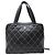 CHANEL WILD STICHING STEPPENLEDER SCHULTERTASCHE SCHWARZ
