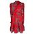 Robe courte imprimée à encolure drapée Sandro en viscose rouge