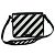 Off White Mini Clip Binder Strip Off-White en piel Saffiano negra Negro