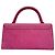Borsa con manico Jacquemus Le Chiquito Long in pelle rosa Stampa python - vista 3