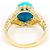 Autre Marque Anello a fascia in oro giallo 18K con turchese e diamante D'oro - vista 4
