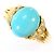 Autre Marque Anillo alianza en oro amarillo 18K con turquesa y diamante Dorado