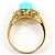 Autre Marque Anillo alianza en oro amarillo 18K con turquesa y diamante Dorado - vista 3