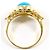Autre Marque Bandring aus 18K Gelbgold mit Türkis und Diamant Golden - Ansicht 3