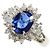 Autre Marque Anello fede in platino con zaffiro e diamante