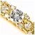 Autre Marque Anillo alianza en oro amarillo 18K con diamante Dorado - vista 2