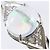 Autre Marque Platin-Bandring mit Diamanten und Opal - Ansicht 2