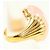 Autre Marque Anel banda em ouro amarelo 18K com quartzo rosa Dourado - vista 3