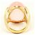 Autre Marque Anel banda em ouro amarelo 18K com quartzo rosa Dourado - vista 4
