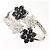 Autre Marque Anello fede in oro bianco 14K con diamante nero D'oro