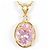 Autre Marque Collier en or jaune 14K avec zircone rose Doré