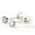 Autre Marque Pendientes de botón en oro blanco de 18K con diamantes Dorado