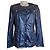 Autre Marque St. John Giacca in pelle di agnello metallizzata blu navy Blu scuro