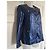 Autre Marque St. John Giacca in pelle di agnello metallizzata blu navy Blu scuro - vista 3
