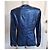Autre Marque St. John Giacca in pelle di agnello metallizzata blu navy Blu scuro - vista 5