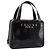 Céline Bolso de mano CELINE Cuero charol Negro Oro Auth bs37452 Dorado