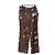 LOUIS VUITTON Pantalones rectos Catgram de seda 38 Brown LV Auth BA15774SAM Castaño - vista 10