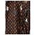 LOUIS VUITTON Pantalones rectos Catgram de seda 38 Brown LV Auth BA15774SAM Castaño - vista 4