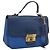 Borsa a mano Miu Miu Madras in pelle 2way Navy tono oro Auth LN072A Blu navy