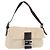 Sac à épaule FENDI Zucca Canvas Mamma Baguette Ivory Silver Auth 205920 Argenté Écru