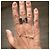 Ring Anillo Hermès "H" en plata y piel negra talla M Negro Hardware de plata - vista 7